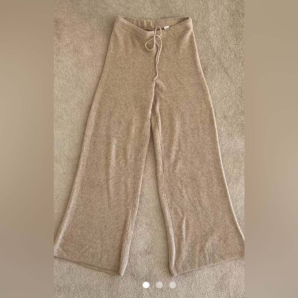 Aerie knit waffle wide leg pant